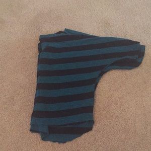 AQUA Green and Black Cropped Tee